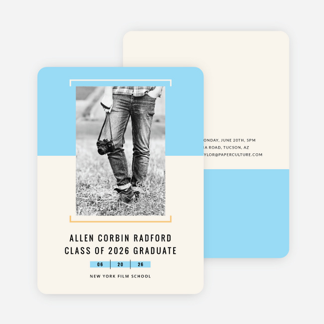 Two-Toned Graduation Invitations - Blue
