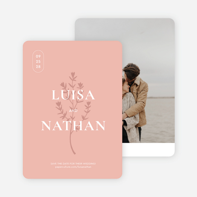 Blushing Shadow Save the Date Cards - Pink