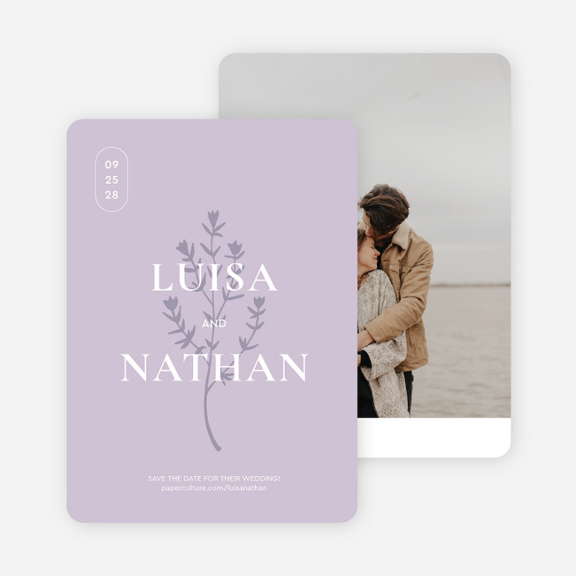Blushing Shadow Save the Date Cards - Purple