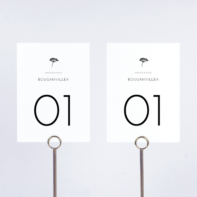 Herbal Promise Wedding Table Cards - White