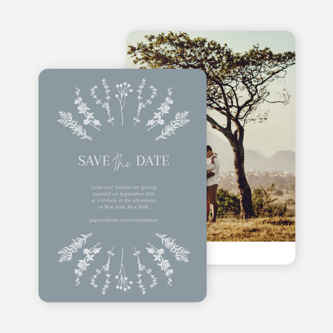 Rustic Garden Herbs Save the Date Cards - Gray