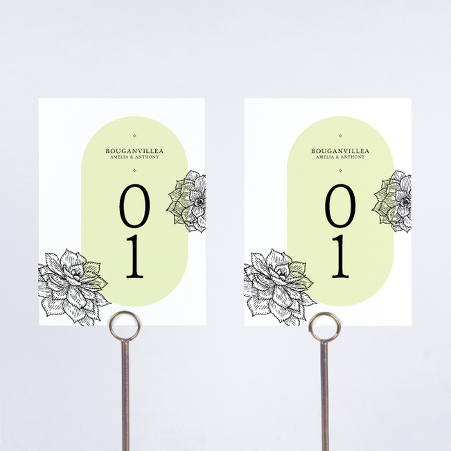 Succulent Crush Wedding Table Cards - Green