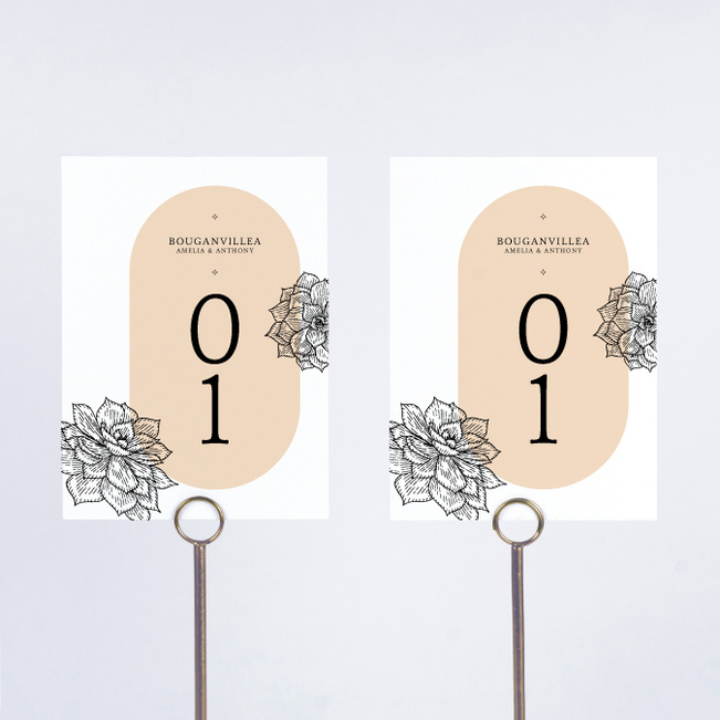 Succulent Crush Wedding Table Cards - Orange