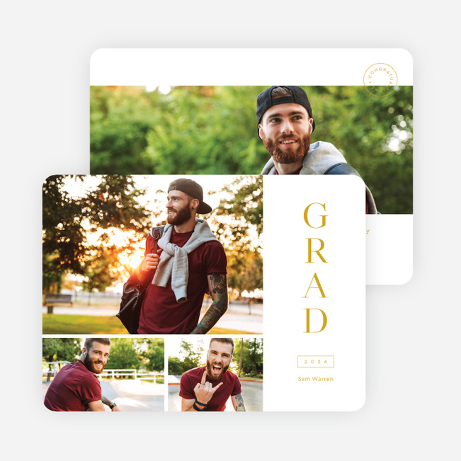 Central Stack Graduation Announcements and Invitations - Yellow