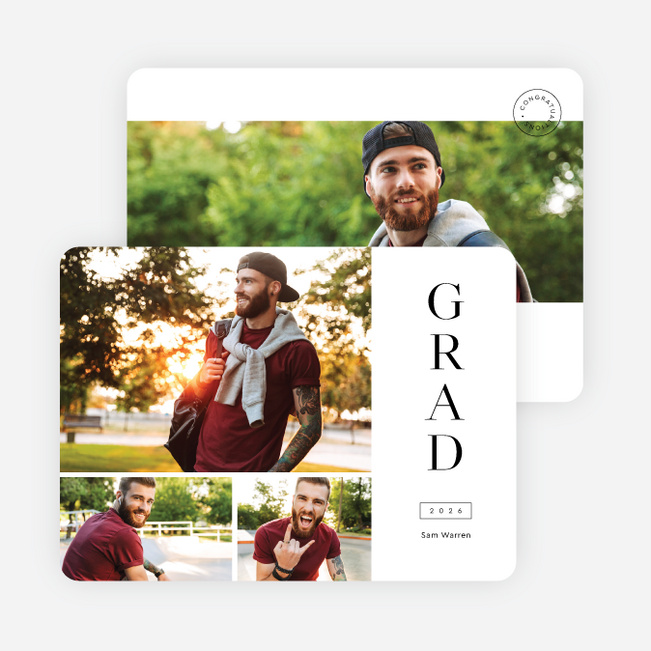 Central Stack Graduation Announcements and Invitations - Black