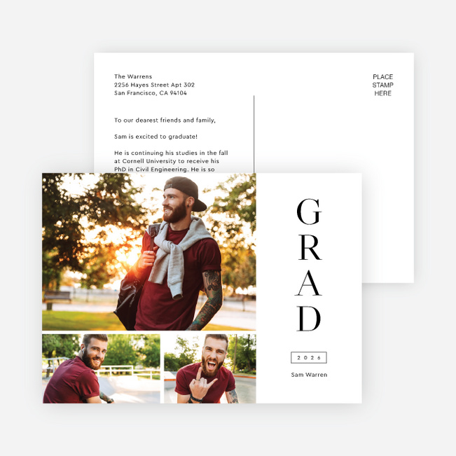 Central Stack Graduation Announcements and Invitations - Black