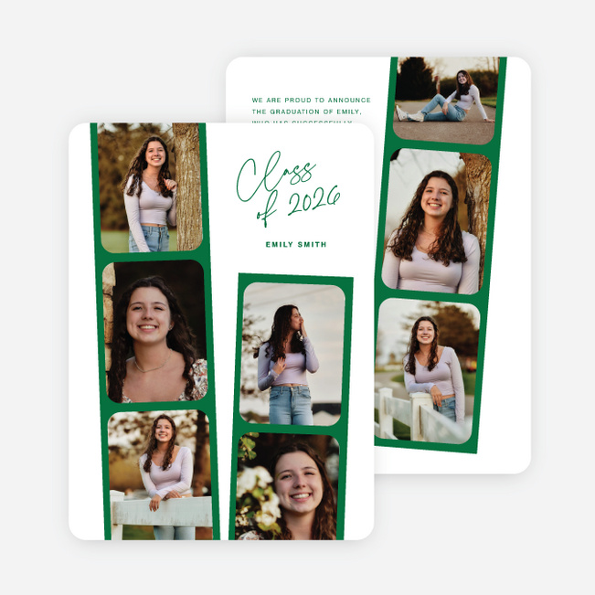 Film Studies Graduation Announcements and Invitations - Green