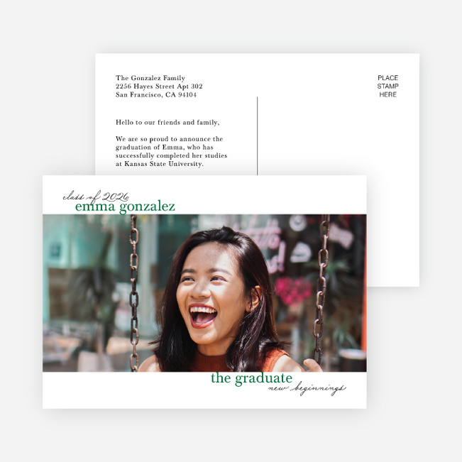 To the Future Graduation Announcements and Invitations - Green