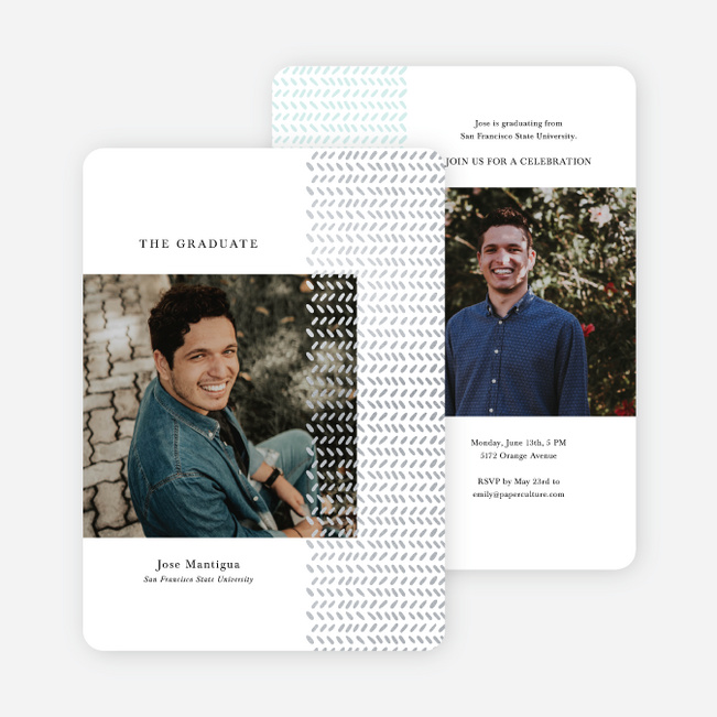 Gold Leaf Graduation Announcements and Invitations - Gray