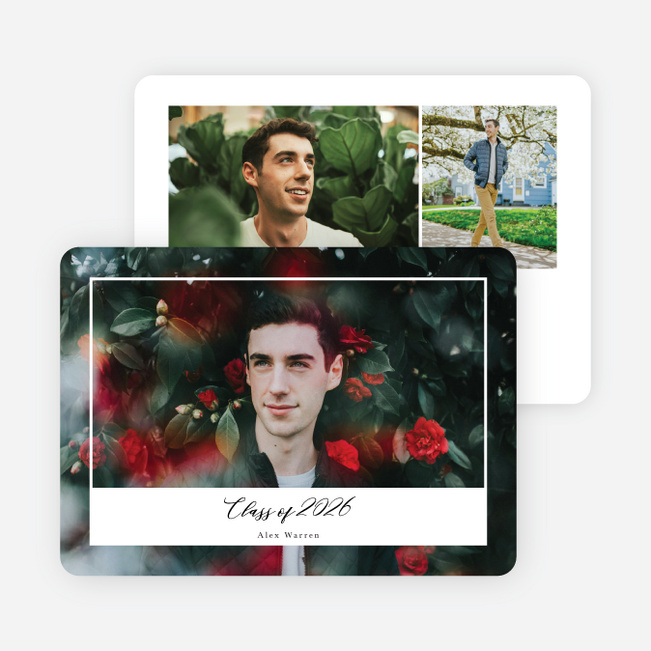 Manuscripted Graduation Announcements and Invitations - White