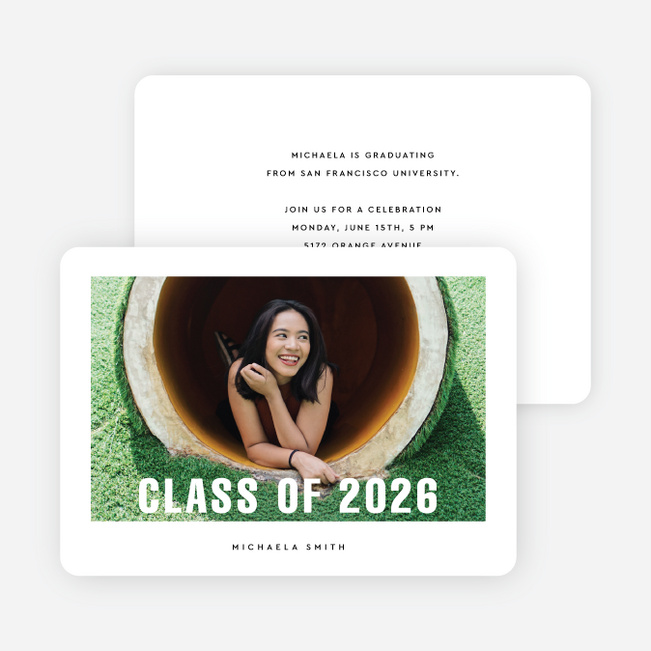 Primary Focus Graduation Announcements and Invitations - White