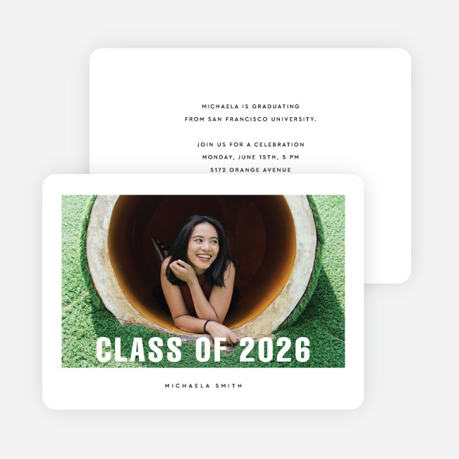 Primary Focus Graduation Announcements and Invitations - White