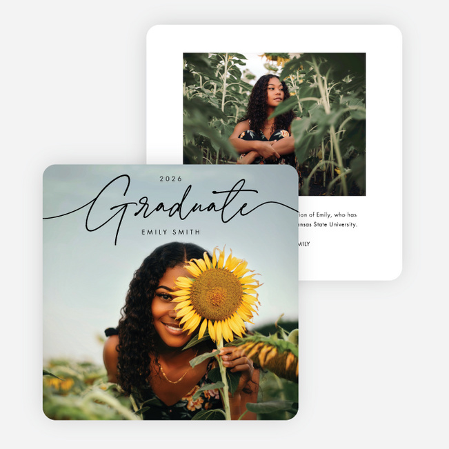 Shared Honor Graduation Announcements and Invitations - White
