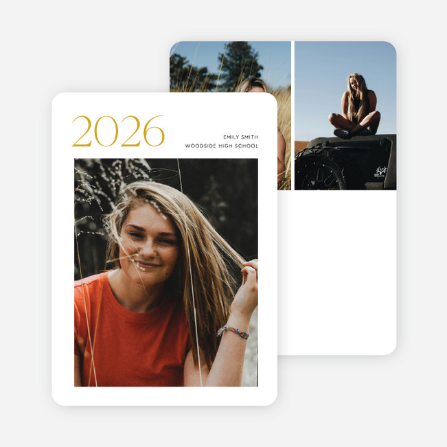 Yearmarked Graduation Announcements and Invitations - Yellow