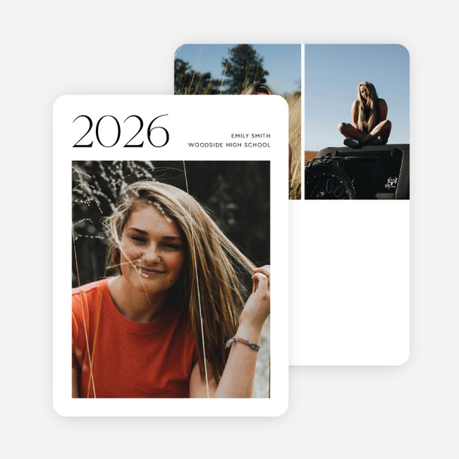 Yearmarked Graduation Announcements and Invitations - Black