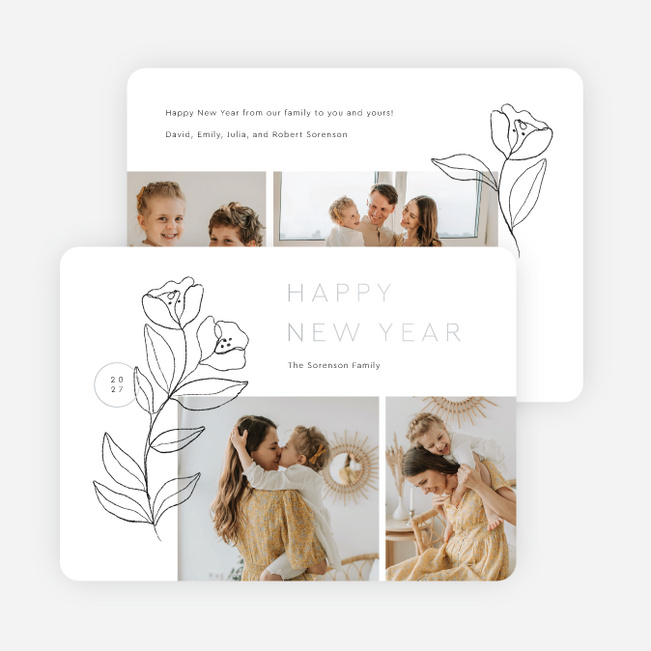 Foil Freshness New Year Cards and Invitations - Gray