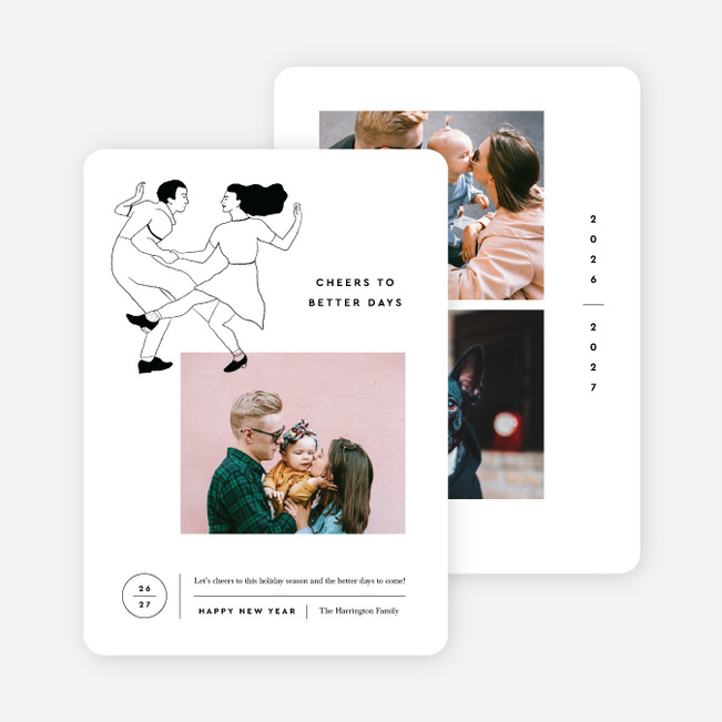 Happy Dance Multi Photo Holiday Cards - White