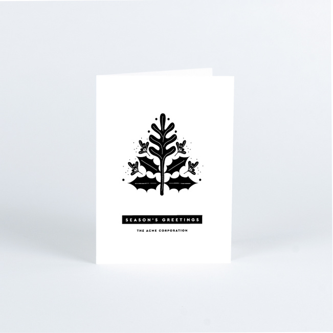 Holly Tree Corporate Holiday Cards - White