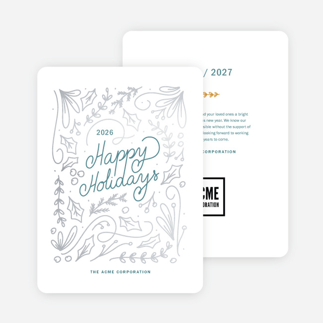 Jubilant Wishes Corporate Holiday Cards & Corporate Christmas Cards - Gray