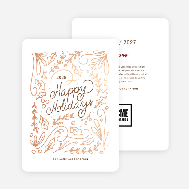 Jubilant Wishes Corporate Holiday Cards & Corporate Christmas Cards - Pink