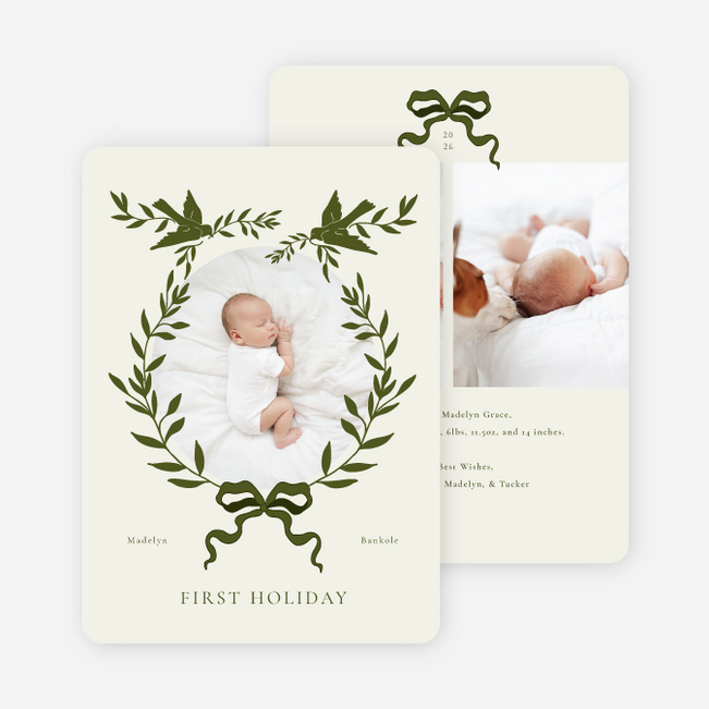 Laurel Landing Holiday Cards and Invitations - Green