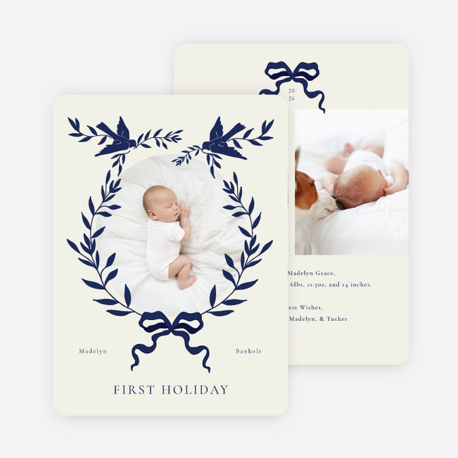 Laurel Landing Holiday Cards and Invitations - Blue