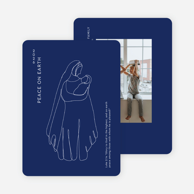 Mary and Child Christmas Cards - Blue