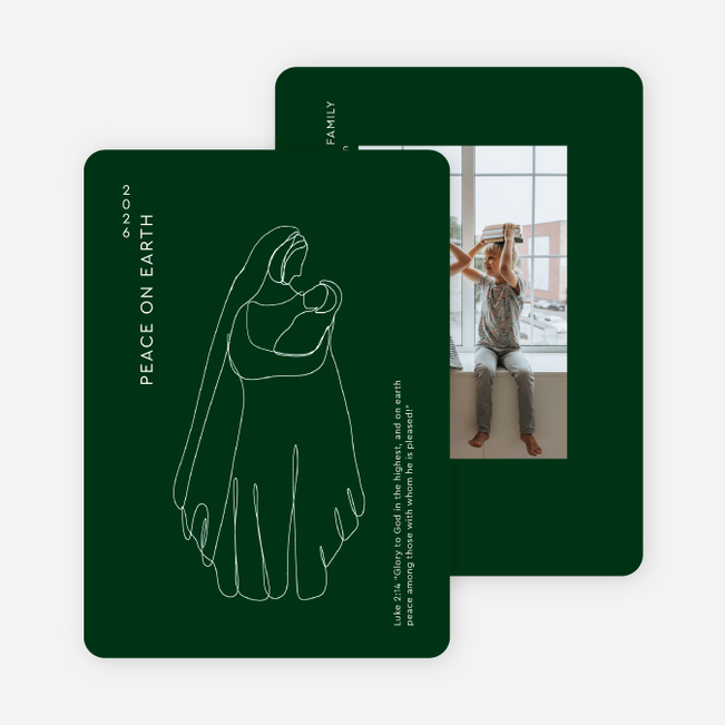 Mary and Child Christmas Cards - Green
