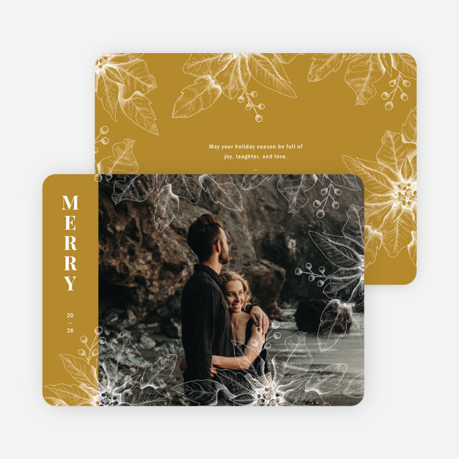 Merry Impression Christmas Cards - Yellow