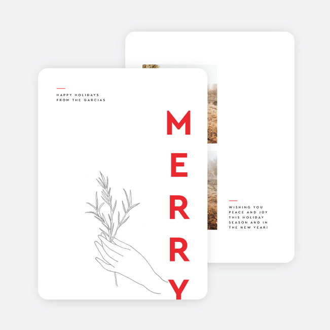 Merry Lined Up Holiday Cards - Red