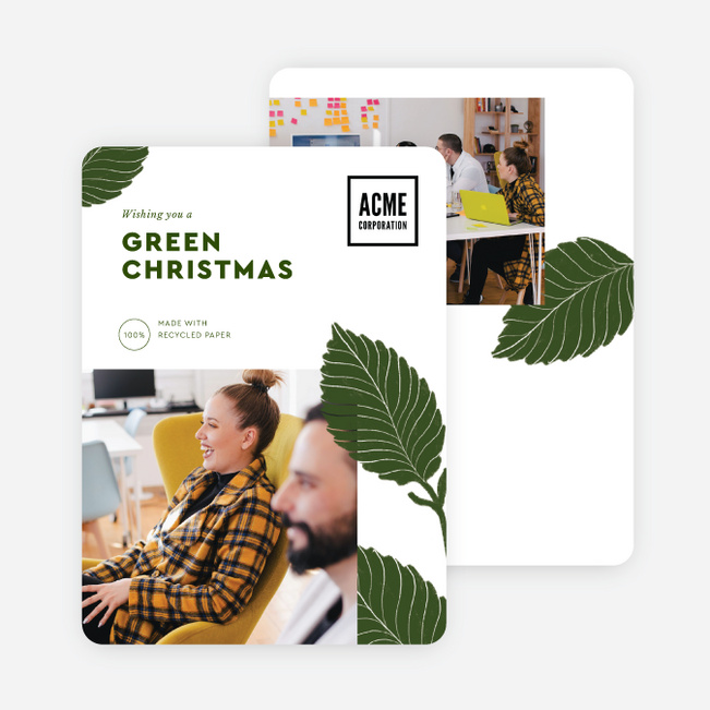 Palm Leaf Dreams Corporate Holiday Cards & Corporate Christmas Cards - White