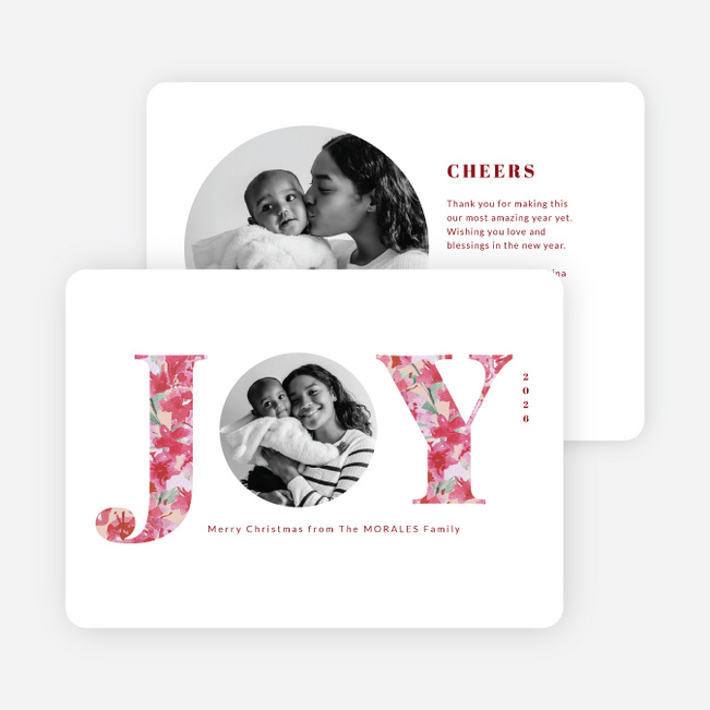Picturing Joy Personalized Christmas Cards - Pink