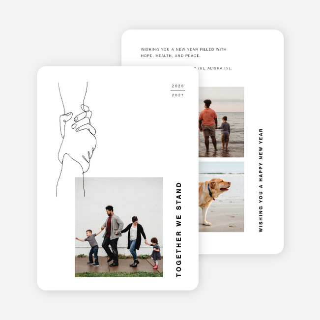 Together We Stand Multi Photo Holiday Cards - White