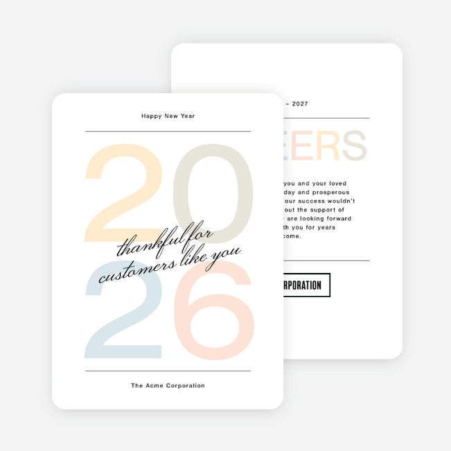 Annual Gratitude Business Holiday Cards & Business Christmas Cards - Multi