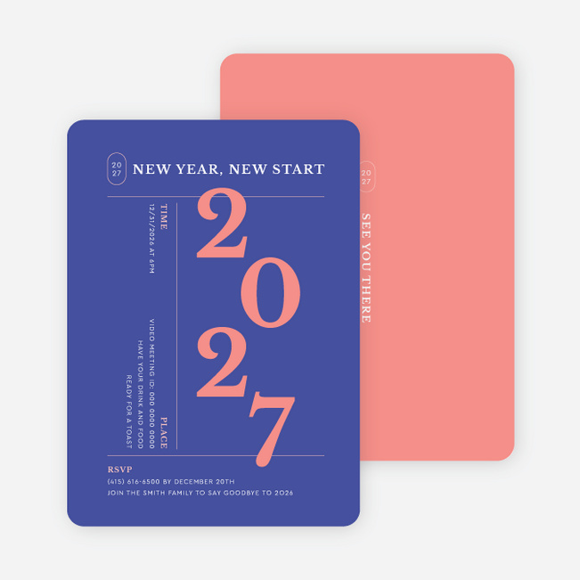 Big Countdown Holiday Invitations - Pink