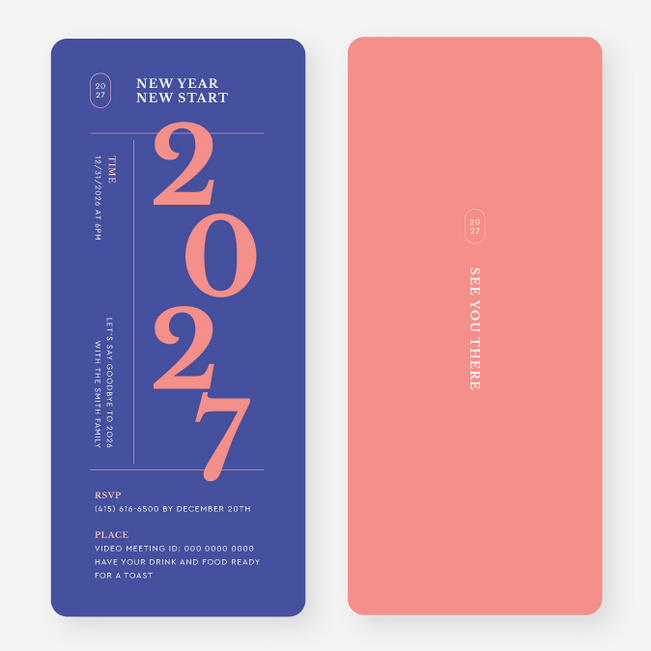 Big Countdown Holiday Invitations - Pink