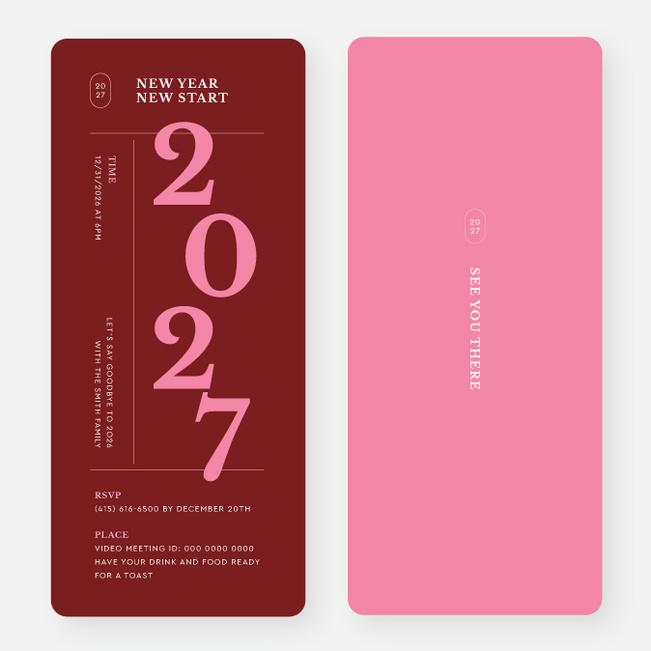 Big Countdown Holiday Invitations - Red