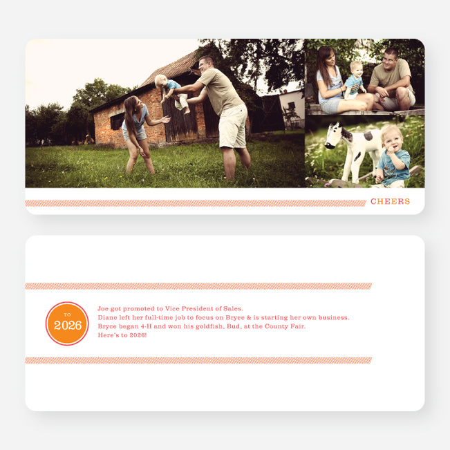 Cheers to the New Year Cards - Orange