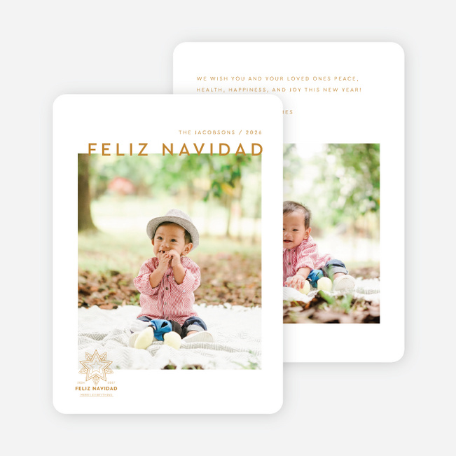 Festive Stamp Christmas Cards - Yellow