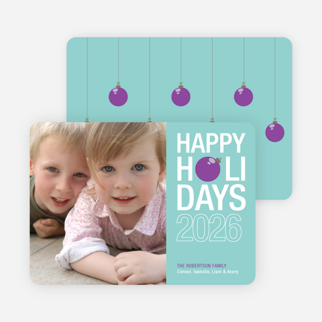 Holiday Ornament Holiday Photo Cards - Vista Blue