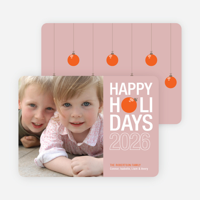 Holiday Ornament Holiday Photo Cards - Vintage Rose