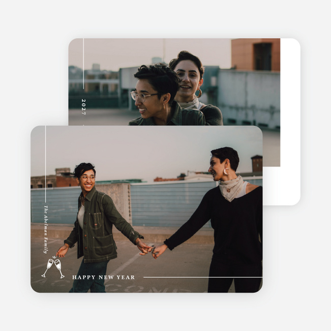 Spreading Light & Love New Year Cards and Invitations - White