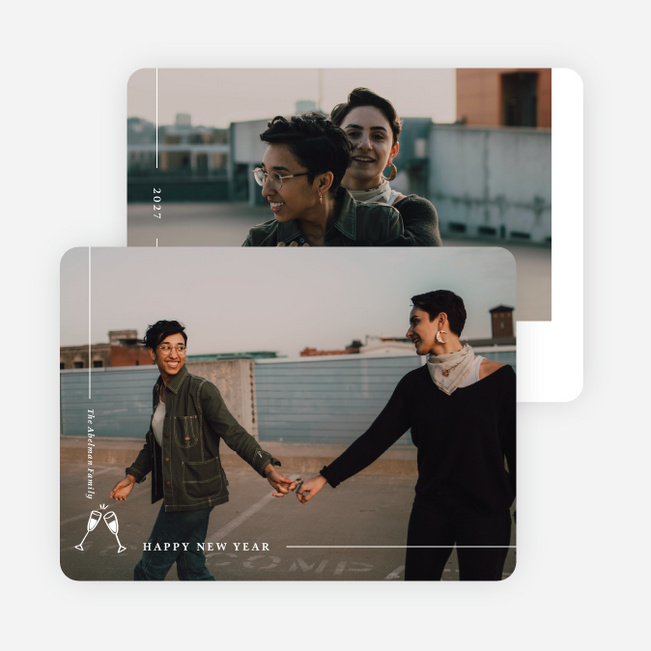 Spreading Light & Love New Year Cards and Invitations - White