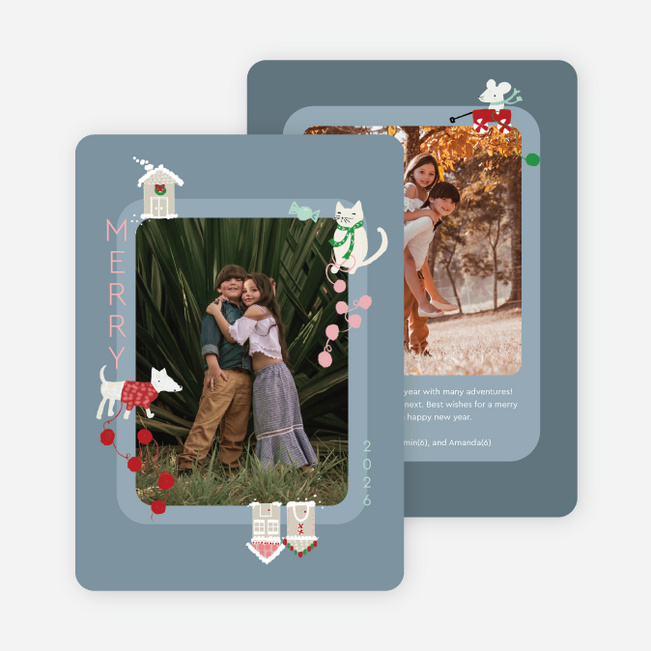 Tightly Knit Christmas Cards - Blue