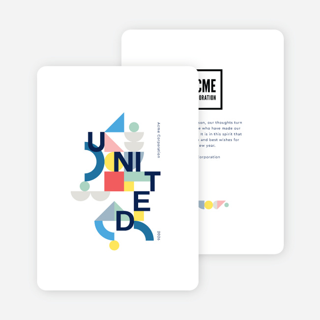 Unified Shapes Business and Corporate Holiday Cards - Multi