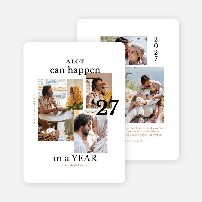 Big Future New Year Cards and Invitations - White