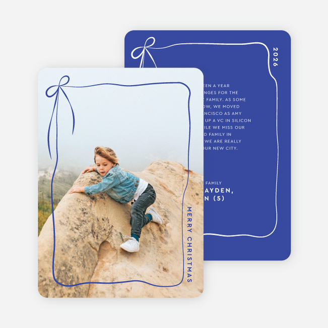 Biggest Present Christmas Cards - Blue