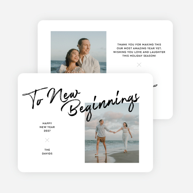 Brushed by the Season New Year Cards and Invitations - Black