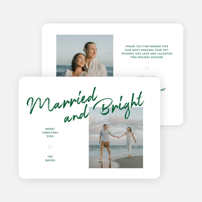 Brushed by the Season Personalized Christmas Cards - Green