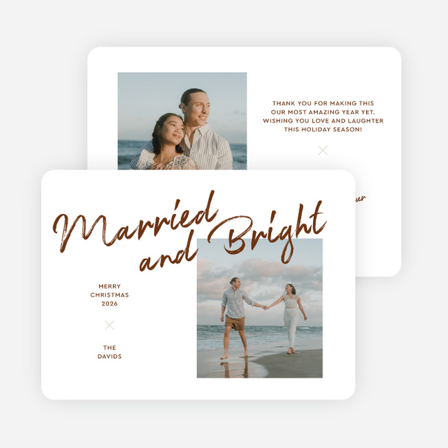 Brushed by the Season Personalized Christmas Cards - Brown